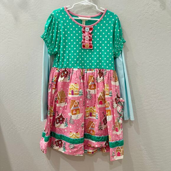 Matilda Jane Gingerbread Village Christmas Holiday Dress - Picture 1 of 10